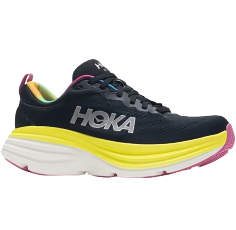 Hoka One One Men's Bondi 8 Running Shoes Black/Citrus Glow